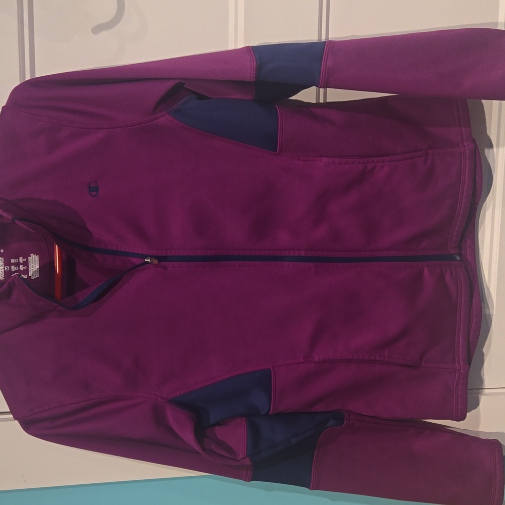 Champion power train duo fold warm ctrl purple blue size medium EUC zip Up